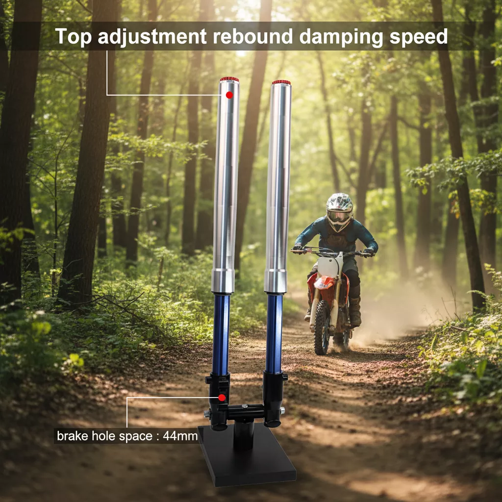 Furcă inversată cu picior de 44 mm Amortizor de șoc reglabil la rebound pentru motocicleta